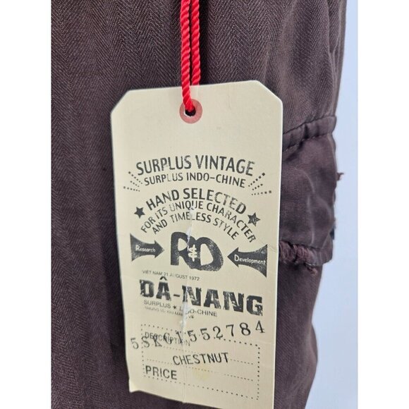 New Da-Nang Silk Utility Pants Girls 5 Chestnut Brown Cargo Pockets - Picture 2 of 7